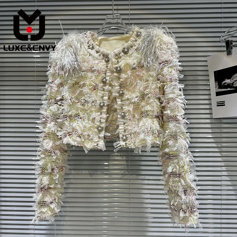 Роскошное & ENVY LUXE & ENVY, новинка, маленький аромат, заказ, яркое шелковое Сетчатое короткое пальто с бахромой и жемчужной пряжкой, осень 2023
Роскошное & ENVY LUXE & ENVY, новинка, маленький аромат, заказ, яркое шелковое Сетчатое короткое пальто с бахромой и жемчужной пряжкой, осень 2023