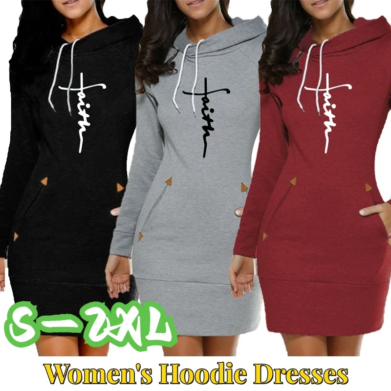 Autumn Winter Hooded Sweatshirt Dresses Women Pocket Hoodies Casual Dress Solid Fashion Long Sleeve Mini Dress New for Female 
Autumn Winter Hooded Sweatshirt Dresses Women Pocket Hoodies Casual Dress Solid Fashion Long Sleeve Mini Dress New for Female