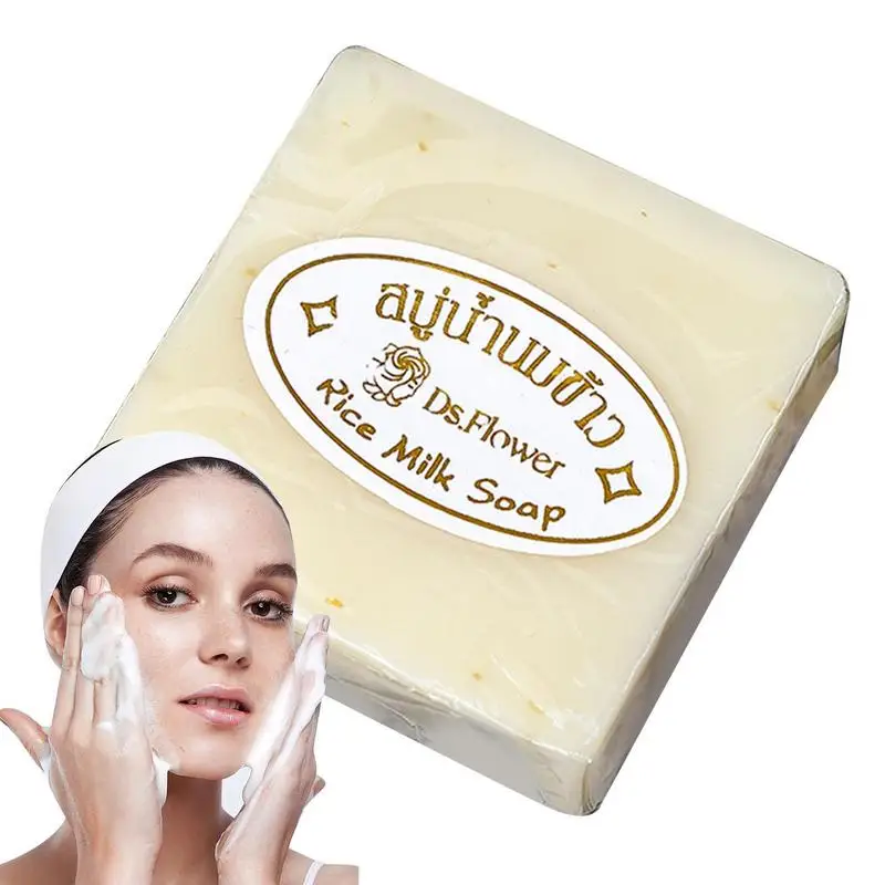 

Brightening Rice Milk Soap Handmade Thai Rice Soap Whitening Goat Milk Soap Moisturizing Body Cleansing Bar Beauty Skin Care