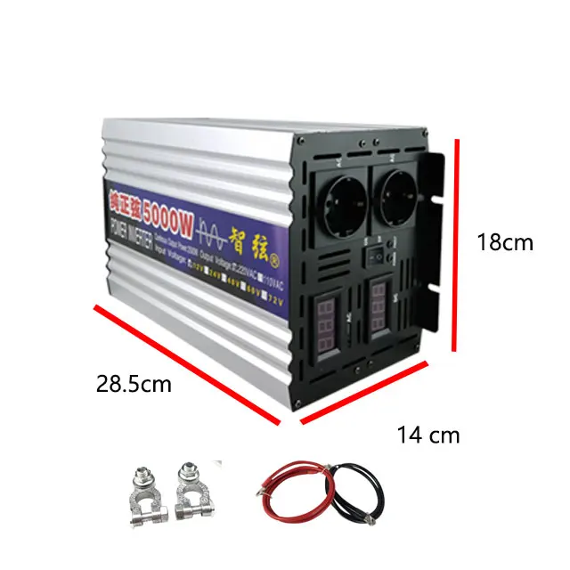 Pure Sine Wave Inverter Peak Power 5000W Continuous Power Supply DC 12V 24V to AC 220V Voltage 50/60HZ Solar Car Inverter
Pure Sine Wave Inverter Peak Power 5000W Continuous Power Supply DC 12V 24V to AC 220V Voltage 50/60HZ Solar Car Inverter