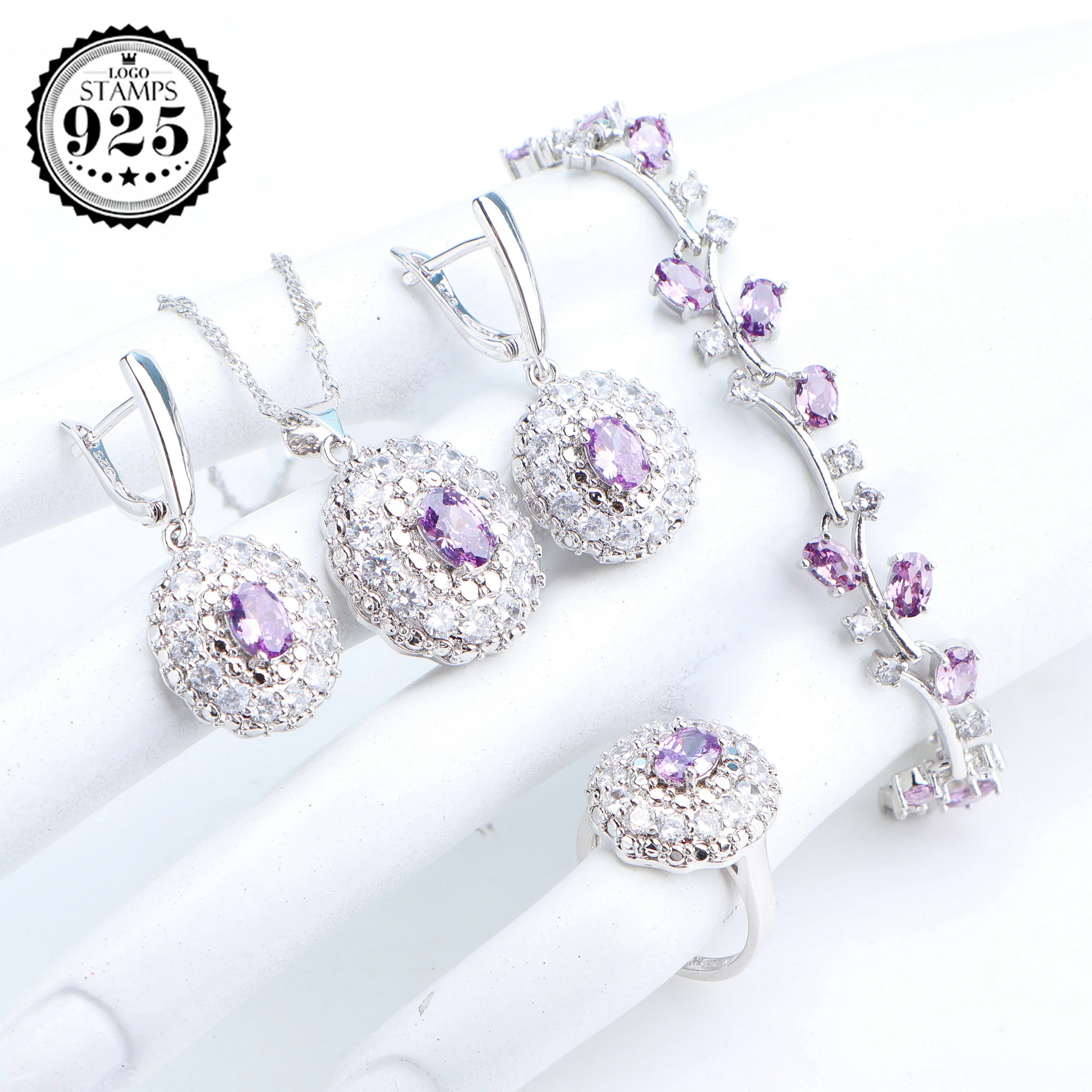 Wedding 925 Sterling Silver Jewelry Sets Cubic Zirconia Earrings For Women Bridal Stones Bracelet Pendant Necklace Rings Set 
Wedding 925 Sterling Silver Jewelry Sets Cubic Zirconia Earrings For Women Bridal Stones Bracelet Pendant Necklace Rings Set