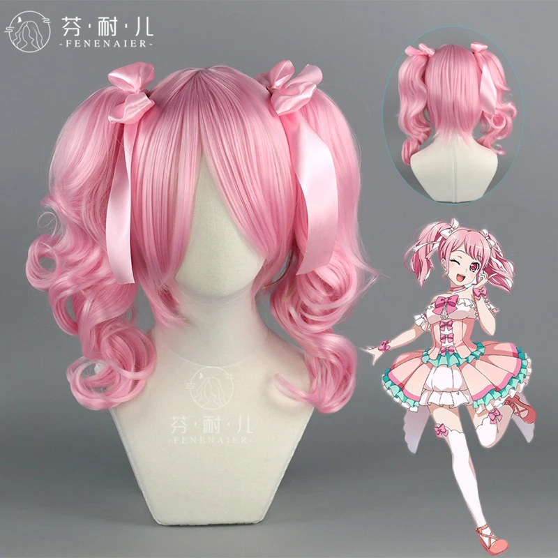 Женский парик для косплея BanG Dream Maruyama Aya, Искусственный розовый двойной хвост, Короткие вьющиеся волосы, реквизит для представлений, головной убор
Женский парик для косплея BanG Dream Maruyama Aya, Искусственный розовый двойной хвост, Короткие вьющиеся волосы, реквизит для представлений, головной убор