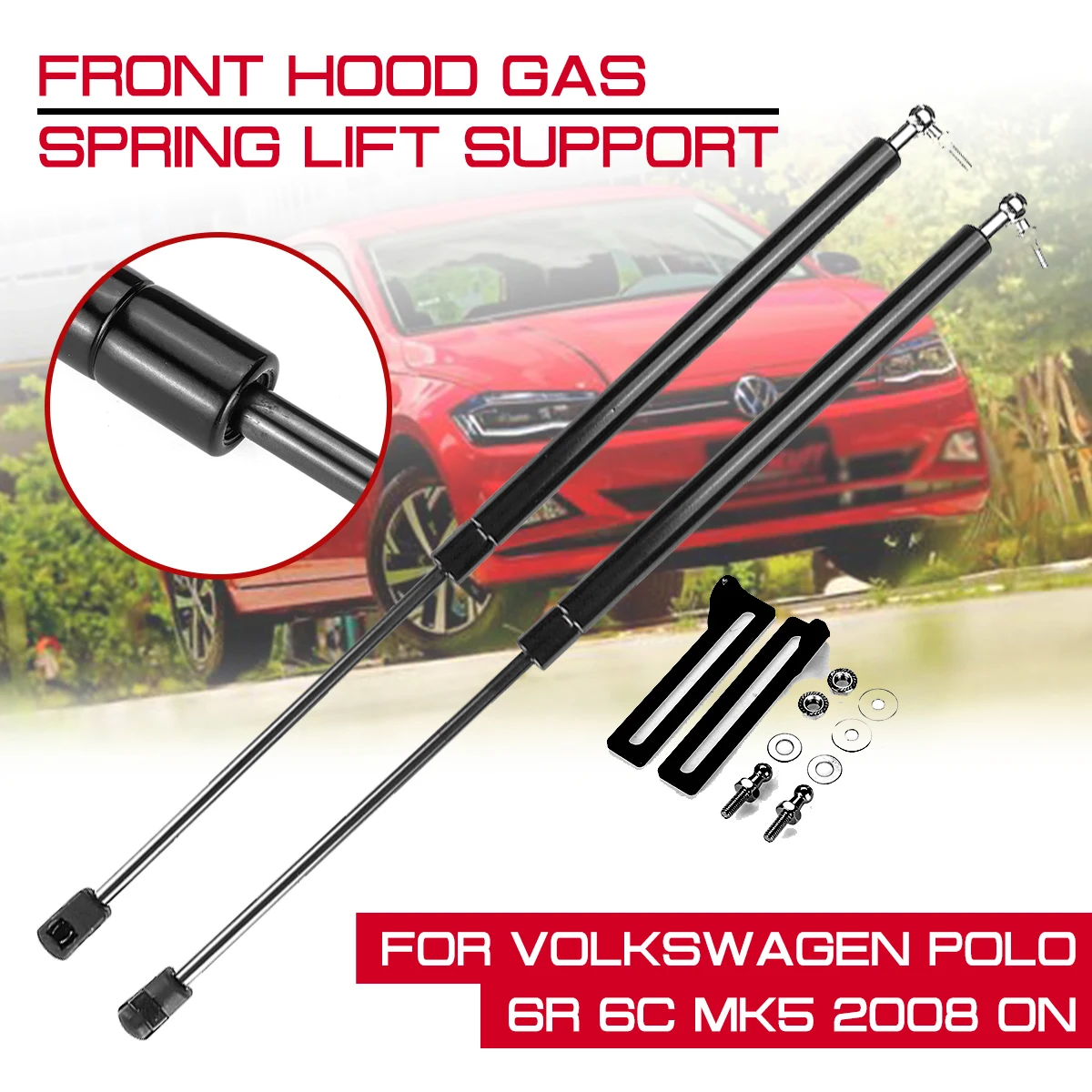 

Lift Strut Bars Support Rod Gas Spring Refit Bonnet Hood Gas Shock For VW Polo 6R 6C MK5 2008 2009+ For Volkswagen