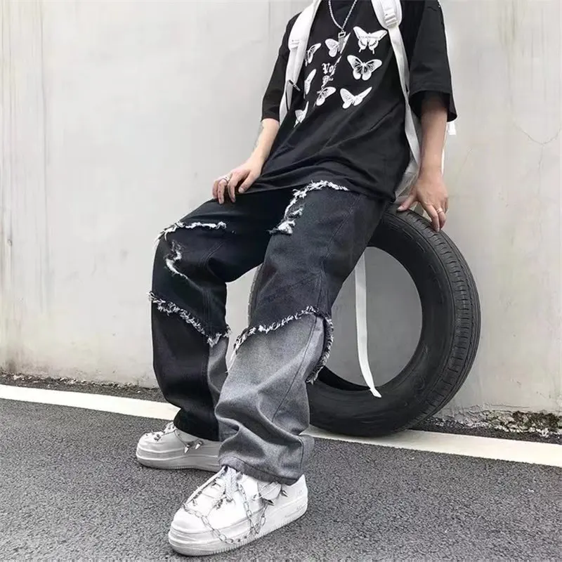 FEWQ High Street Men's Burrs Jeans Spliced Stitching Color Male Denim Trousers Straight Casual Pant 2032 Spring Tide New 24A1024
FEWQ High Street Men's Burrs Jeans Spliced Stitching Color Male Denim Trousers Straight Casual Pant 2032 Spring Tide New 24A1024