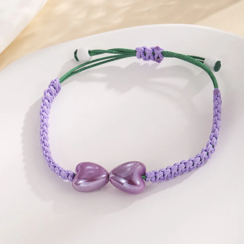 2022 Hot Selling Creative Hand Made Bracelet Purple Ceramic Heart Bracelet For Cute Girls Jewelry
2022 Hot Selling Creative Hand Made Bracelet Purple Ceramic Heart Bracelet For Cute Girls Jewelry