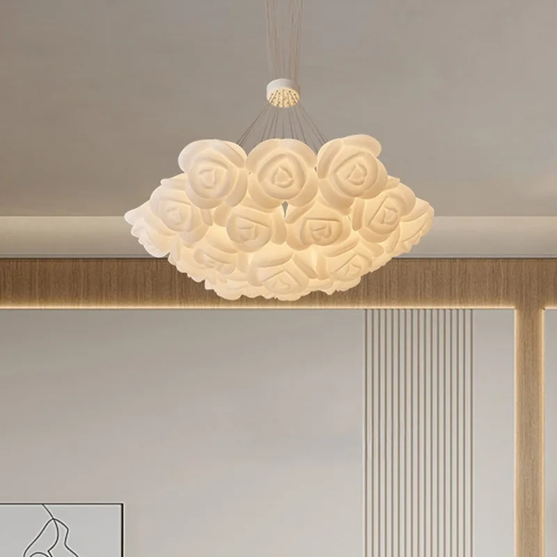 Cream Style Rose Chandelier New French Modern Creative Living Room Atmospheric Study Warm and Romantic Master Bedroom Lamps
Cream Style Rose Chandelier New French Modern Creative Living Room Atmospheric Study Warm and Romantic Master Bedroom Lamps