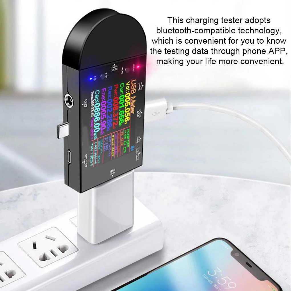 USB Type-C тестер Bluetooth-совместимый детектор напряжения тока зарядного устройства вольтметр Многофункциональный зарядный мультиметр
USB Type-C тестер Bluetooth-совместимый детектор напряжения тока зарядного устройства вольтметр Многофункциональный зарядный мультиметр