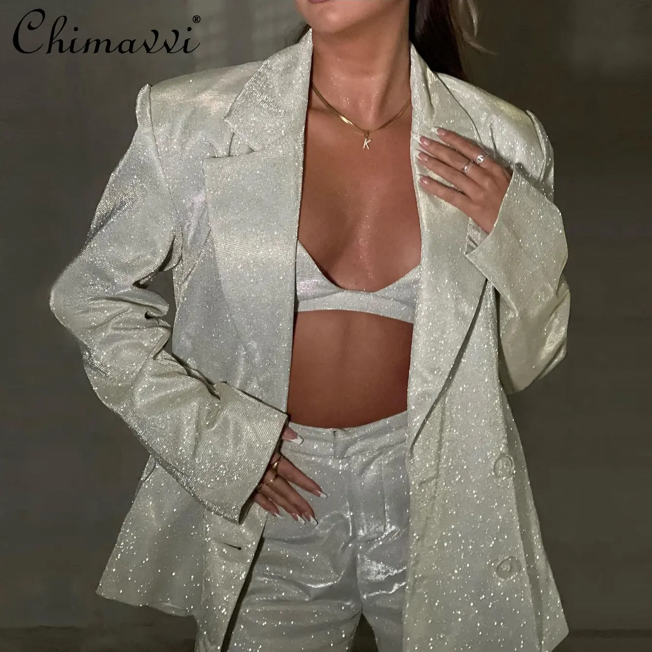 Spring and Summer New Women's Solid Color Fashion Casual Set Suit Jacket + Underwear + Straight-Leg Pants Three-Piece Suit
Spring and Summer New Women's Solid Color Fashion Casual Set Suit Jacket + Underwear + Straight-Leg Pants Three-Piece Suit