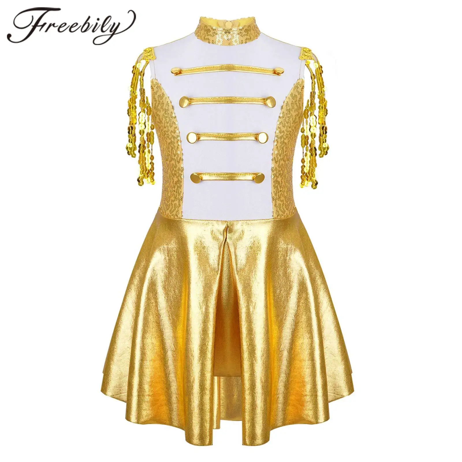 Kids Girls Shiny Metallic Cheerleading Dress Sequins Gymnastics Leotard Dress for Cosplay Cheerleader Costume Jazz Dance Clothes
Kids Girls Shiny Metallic Cheerleading Dress Sequins Gymnastics Leotard Dress for Cosplay Cheerleader Costume Jazz Dance Clothes