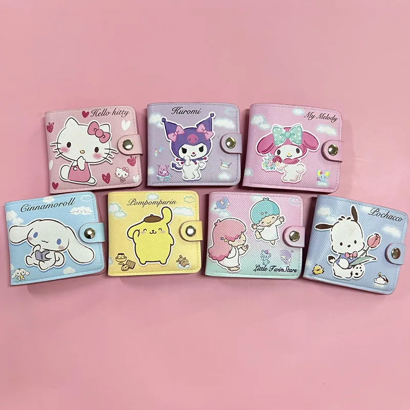 New Hello Kitty Wallet Cinnamoroll Melody Kuromi Kawaii Sanrio Pu Money Bag Casual Short Anime Button Card Holder Coin Purse
New Hello Kitty Wallet Cinnamoroll Melody Kuromi Kawaii Sanrio Pu Money Bag Casual Short Anime Button Card Holder Coin Purse