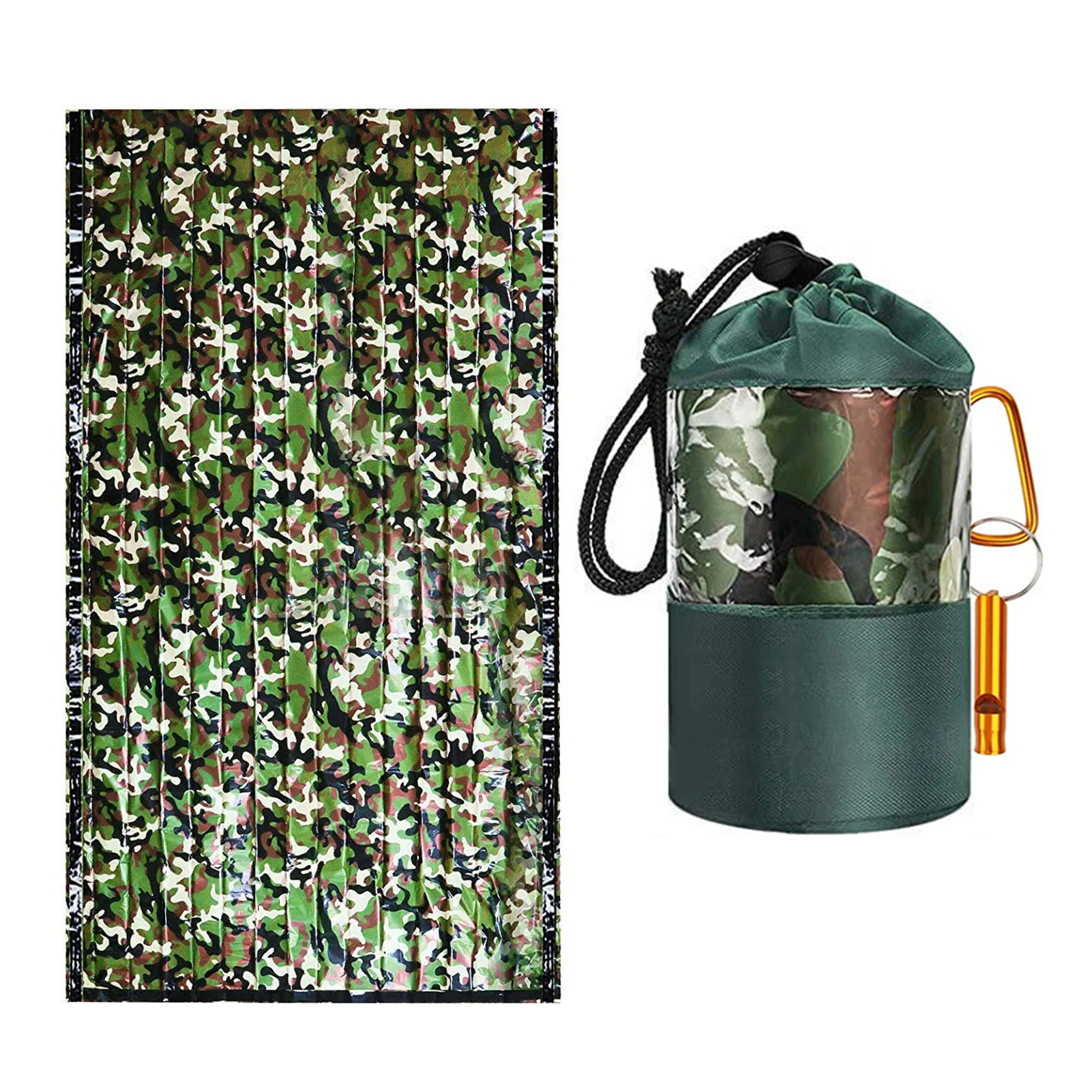 Camouflage Thermal Emergency Blanket Emergency Sleeping Bag Bivy Sack Portable & Lightweight Reflective Waterproof Space
Camouflage Thermal Emergency Blanket Emergency Sleeping Bag Bivy Sack Portable & Lightweight Reflective Waterproof Space