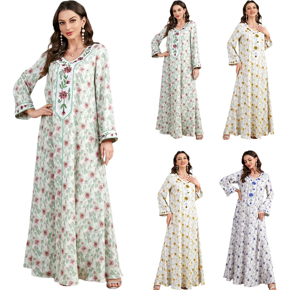 Floral Abaya for Women Printed Eid Ramadan Muslim Long Dresses Moroccan Kaftan Gulf Jalabiya Islam Dubai Turkish Modest Dress
Floral Abaya for Women Printed Eid Ramadan Muslim Long Dresses Moroccan Kaftan Gulf Jalabiya Islam Dubai Turkish Modest Dress