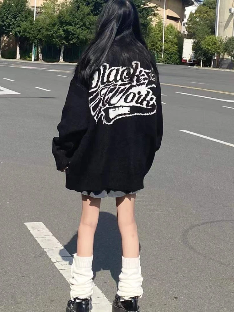 

Deeptown Gothic Oversized Hoodies Women Harajuku Hip Hop Black Graphic Sweatshirts Loose Casual Crewneck Tops Streetwear Grunge