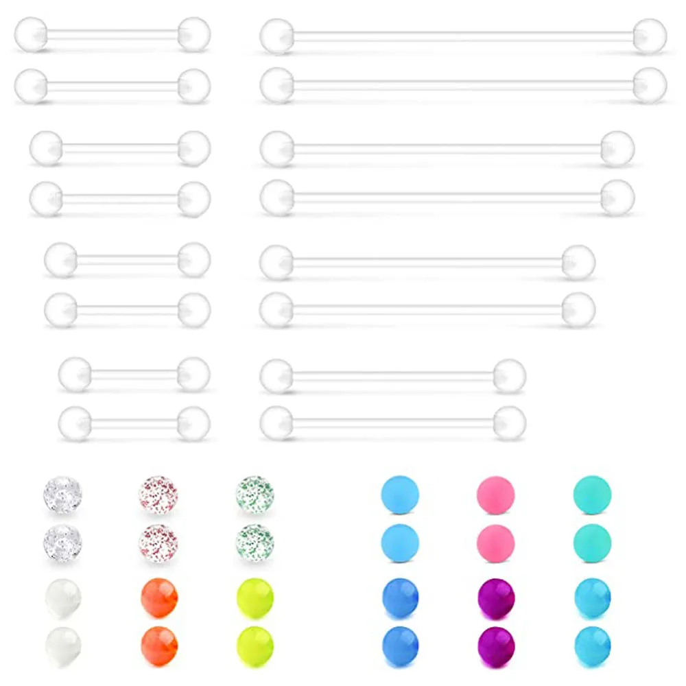Plastic Industrial Barbell Earrings Pregnancy Belly Button Ring Nipple Tongue Piercing Flexible Clear Curved Replacement Balls
Plastic Industrial Barbell Earrings Pregnancy Belly Button Ring Nipple Tongue Piercing Flexible Clear Curved Replacement Balls