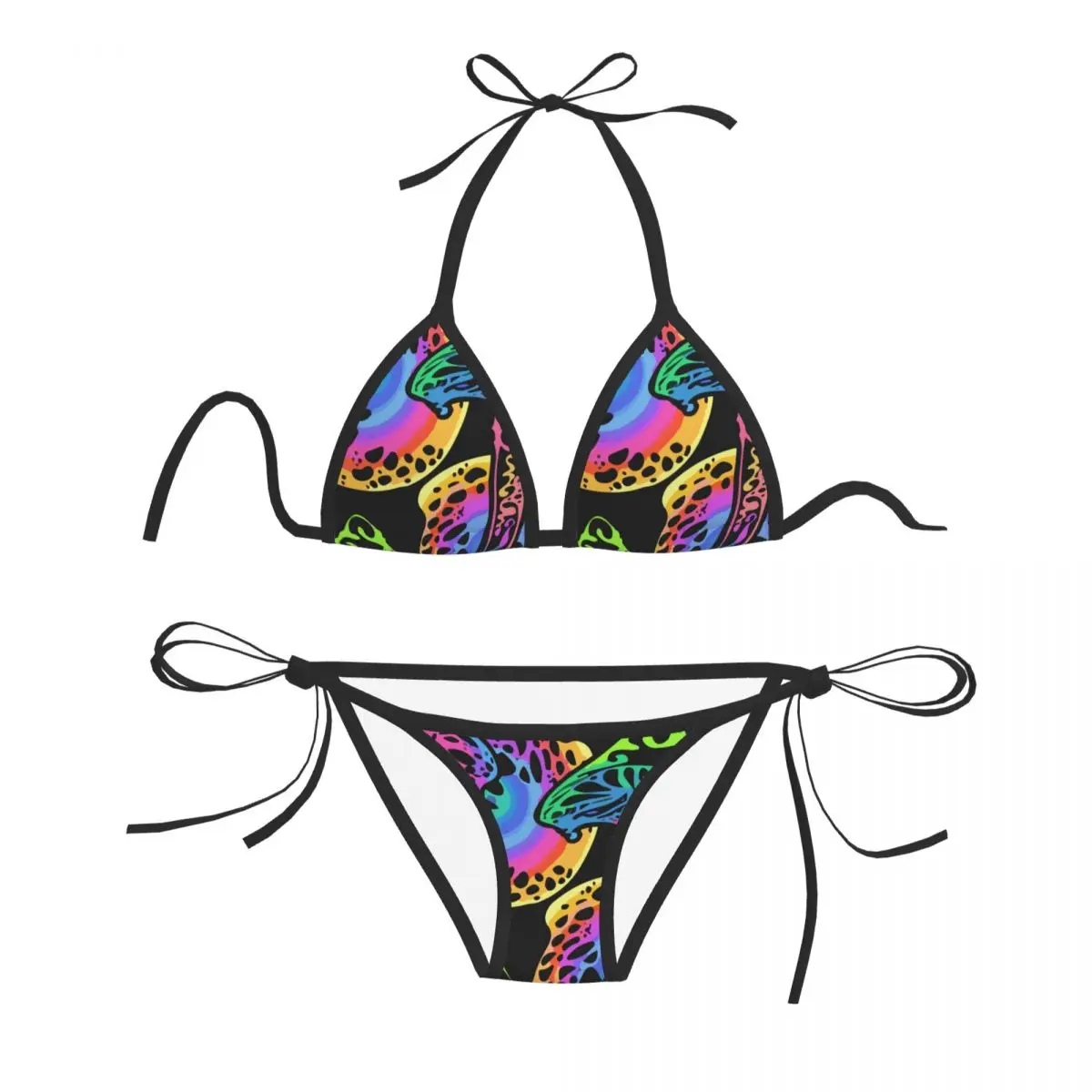 Women Triangle Swimsuit 2piece Lace-up Bikini Set Ladies Sexy Halter Swimwear Pushup Psychedelic Magic Glowing Mushrooms Biquini
Women Triangle Swimsuit 2piece Lace-up Bikini Set Ladies Sexy Halter Swimwear Pushup Psychedelic Magic Glowing Mushrooms Biquini