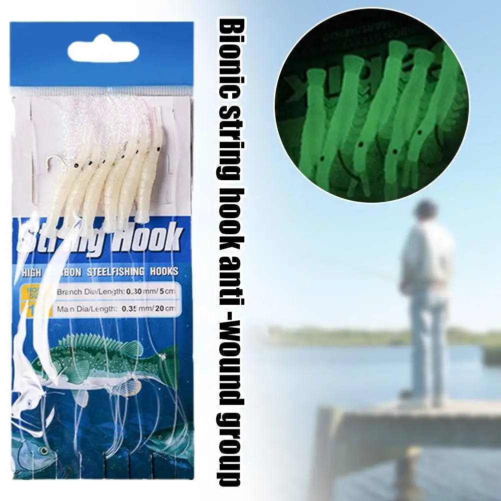 Elllv 5hooks/bag Soft Eel Sabiki Rig White Small Fishes Luminous Lure Set Saltwater Saury Squid Mackerel Scad Fishing Tackle
Elllv 5hooks/bag Soft Eel Sabiki Rig White Small Fishes Luminous Lure Set Saltwater Saury Squid Mackerel Scad Fishing Tackle