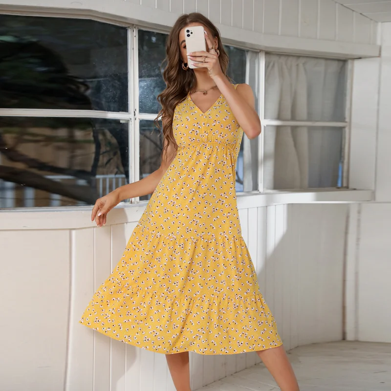 Bohemian Floral Print Midi Dresses Women Summer 2022 Fashion Chic Holiday Casual Dresses Elegant Holiday Beach Chiffon Dress
Bohemian Floral Print Midi Dresses Women Summer 2022 Fashion Chic Holiday Casual Dresses Elegant Holiday Beach Chiffon Dress