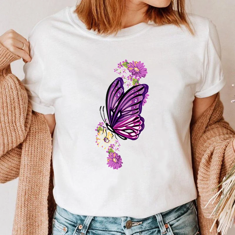 2022 New Butterfly Lady T-shirt Floral Print Tshirt Round Neck Casual Clothing Female Butterfly Animal Short Sleeve Graphic Tee
2022 New Butterfly Lady T-shirt Floral Print Tshirt Round Neck Casual Clothing Female Butterfly Animal Short Sleeve Graphic Tee