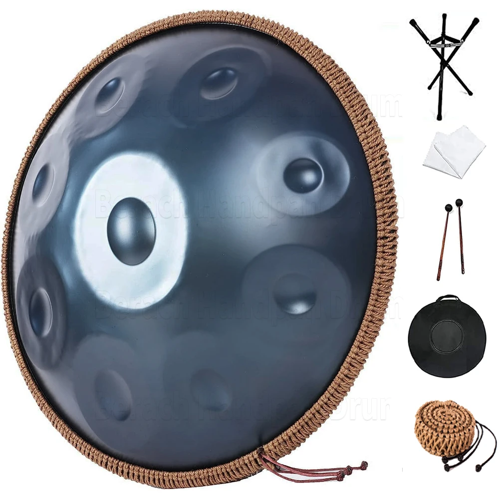 Dark blue 440Hz handpan drum 9 notes 22 inch D-minor tambor yoga meditation instrument music drum gift steel tongue drum 
Dark blue 440Hz handpan drum 9 notes 22 inch D-minor tambor yoga meditation instrument music drum gift steel tongue drum