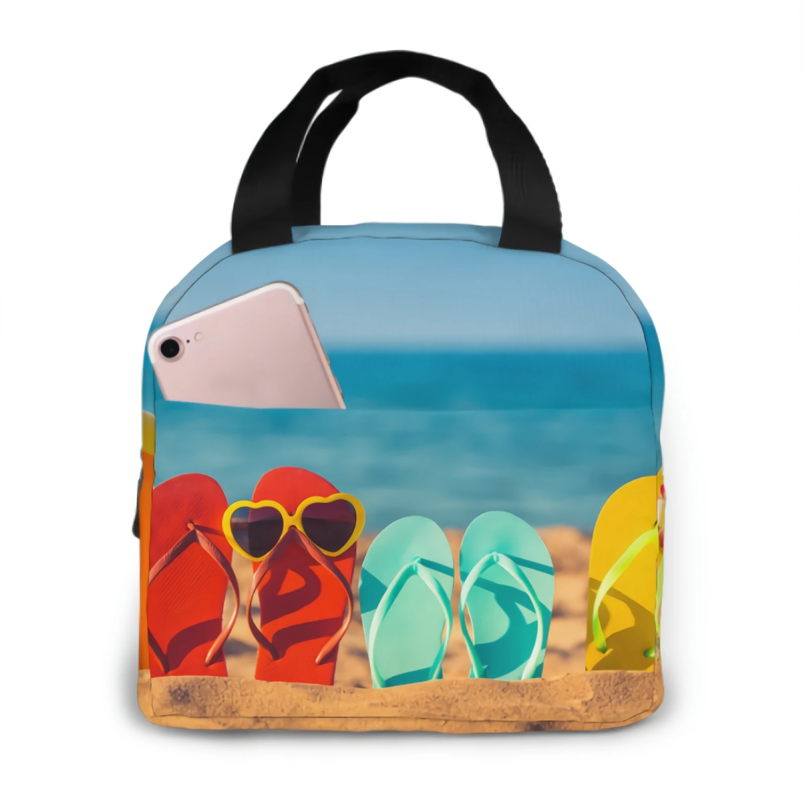 Flip-Flops With Sunglasses Beach Balls Lunch Bag Bento Tote Bag Reusable Lunch Box Container For Women Men School Office Work
Flip-Flops With Sunglasses Beach Balls Lunch Bag Bento Tote Bag Reusable Lunch Box Container For Women Men School Office Work