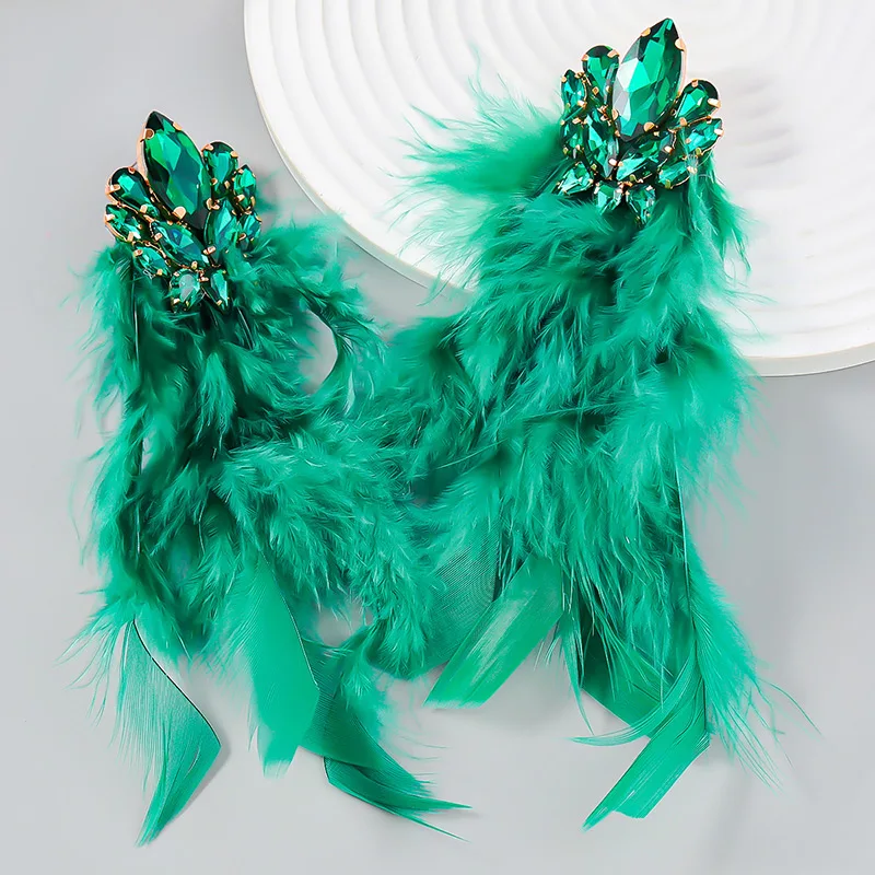 Colorful Crystal Feather Earrings For Women Long Hanging Tassel Luxury Brand Pendants High Quality Party Prom Statement Jewelry
Colorful Crystal Feather Earrings For Women Long Hanging Tassel Luxury Brand Pendants High Quality Party Prom Statement Jewelry