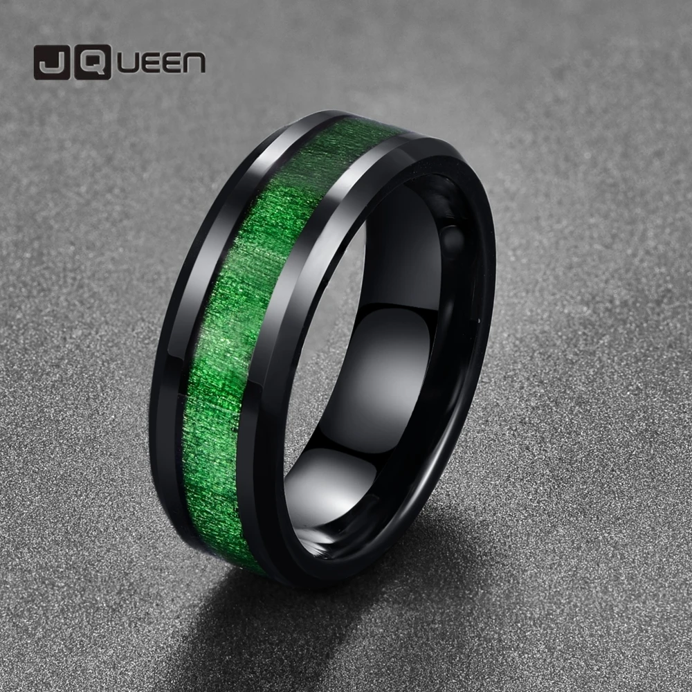 JQUEEN 2018 Vintage 8mm Width Inlaid Maple Electroplated Black Tungsten Carbide Ring with Green Line Wdding Jewelry T093R
JQUEEN 2018 Vintage 8mm Width Inlaid Maple Electroplated Black Tungsten Carbide Ring with Green Line Wdding Jewelry T093R