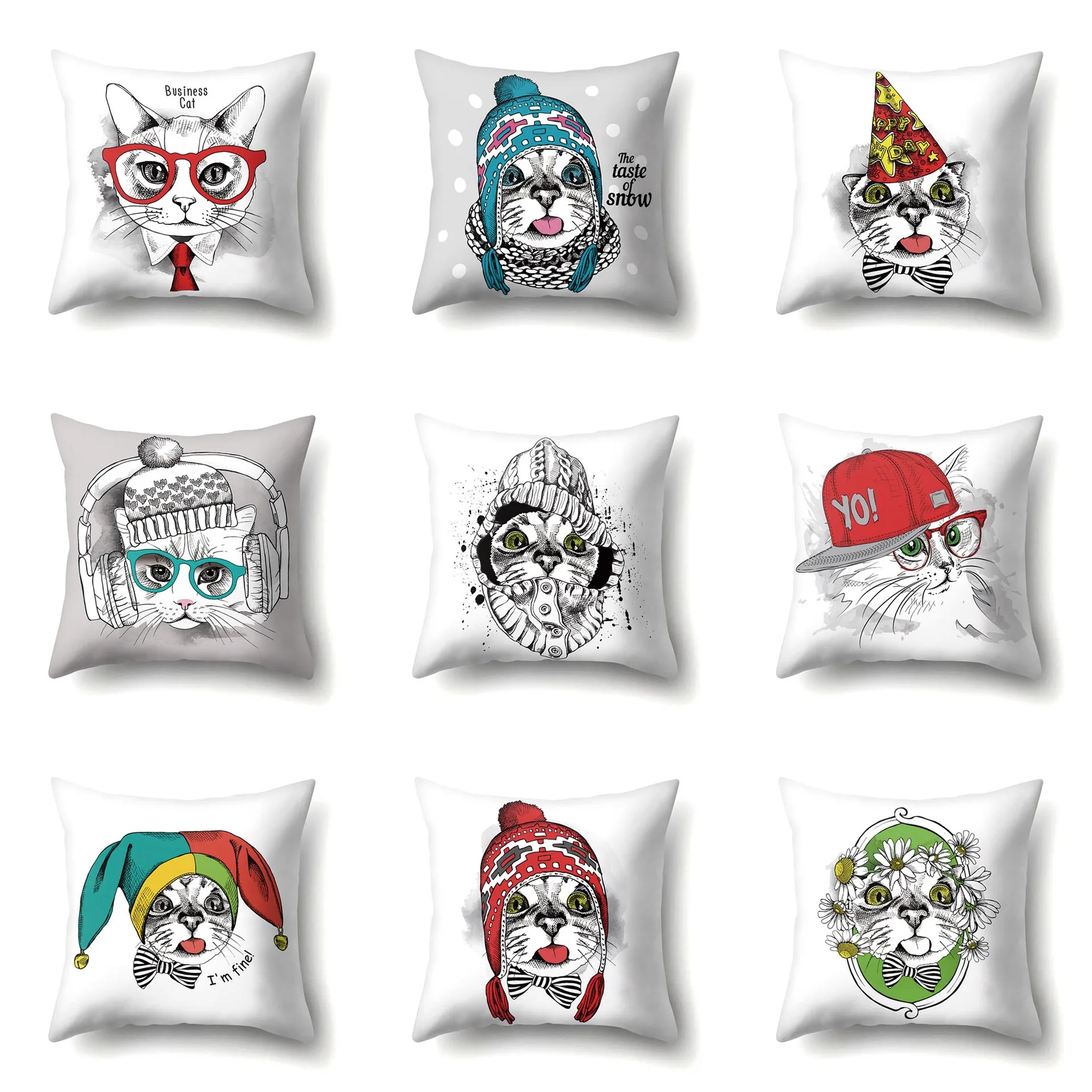 Cat Head Creative Single sided Throw Pillow Cover Sofa Office Cushion Cover Living Room Waist Cover Bedroom Backrest Cover
Cat Head Creative Single sided Throw Pillow Cover Sofa Office Cushion Cover Living Room Waist Cover Bedroom Backrest Cover
