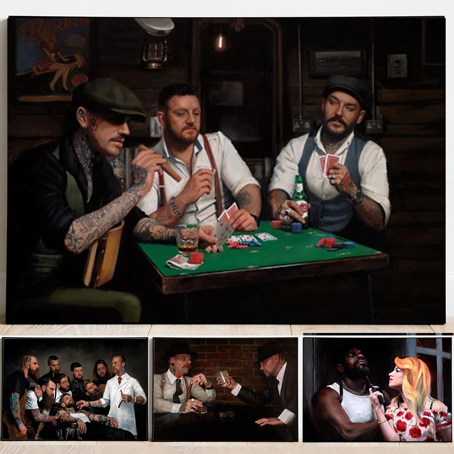 Modern Popular Movie Posters and Prints Tattoo Gangster Smoking A Cigar Drink Whisky Canvas Painting Wall Art Picture Room Decor
Modern Popular Movie Posters and Prints Tattoo Gangster Smoking A Cigar Drink Whisky Canvas Painting Wall Art Picture Room Decor
