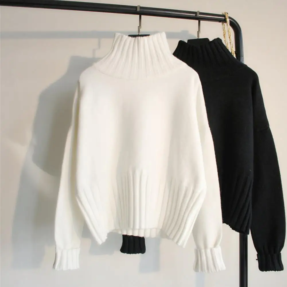 Women Sweater High Elasticity Pullover Solid Color Turtleneck Knitting Keep Warm Soft Thicken Lady Winter Sweater for Daily Wear
Women Sweater High Elasticity Pullover Solid Color Turtleneck Knitting Keep Warm Soft Thicken Lady Winter Sweater for Daily Wear