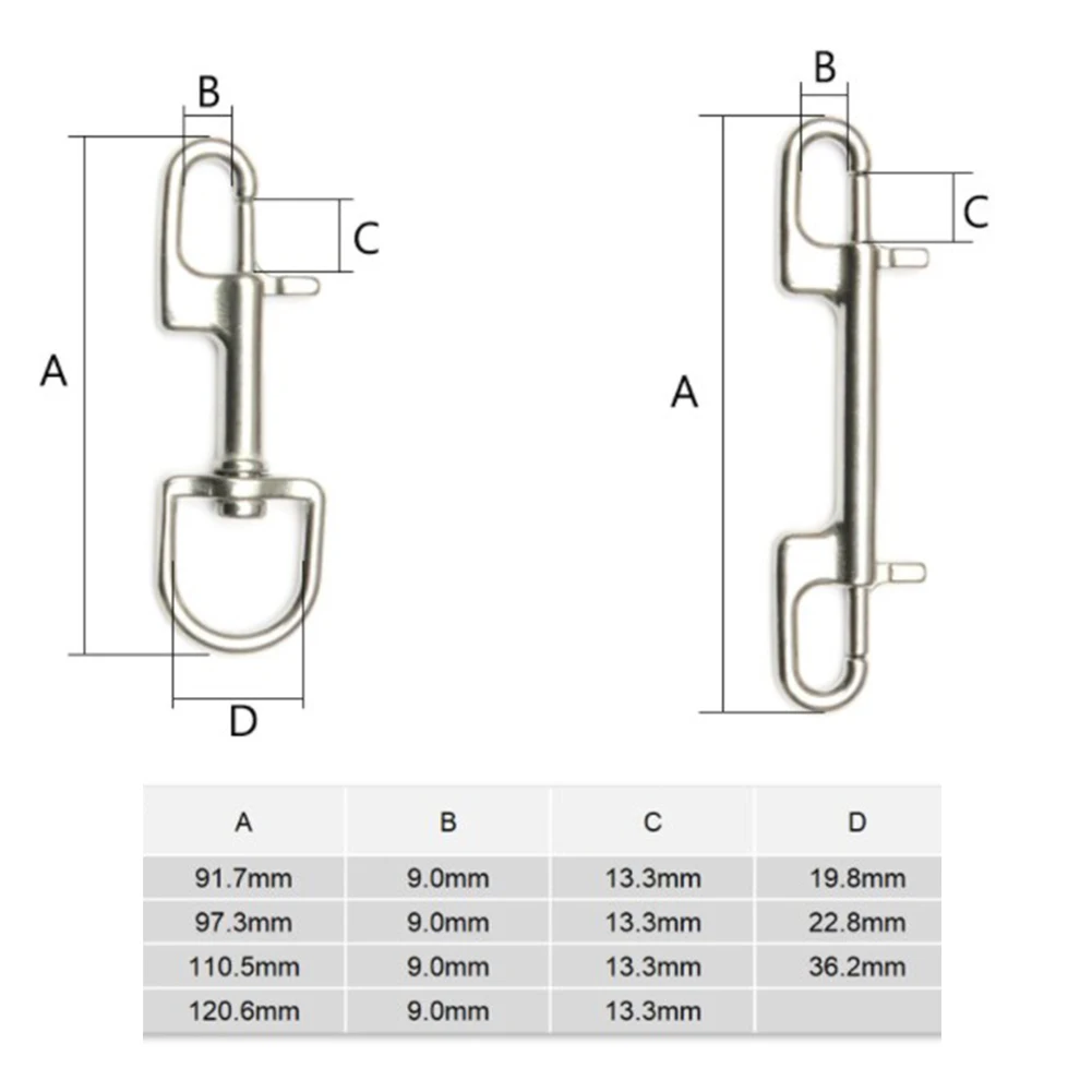 1pc Bolt Snap Stainless Steel 90/100/110/120mm Bolt Snap Hook Clip For Hanging Diving Tools On BCD And Load Belt
1pc Bolt Snap Stainless Steel 90/100/110/120mm Bolt Snap Hook Clip For Hanging Diving Tools On BCD And Load Belt