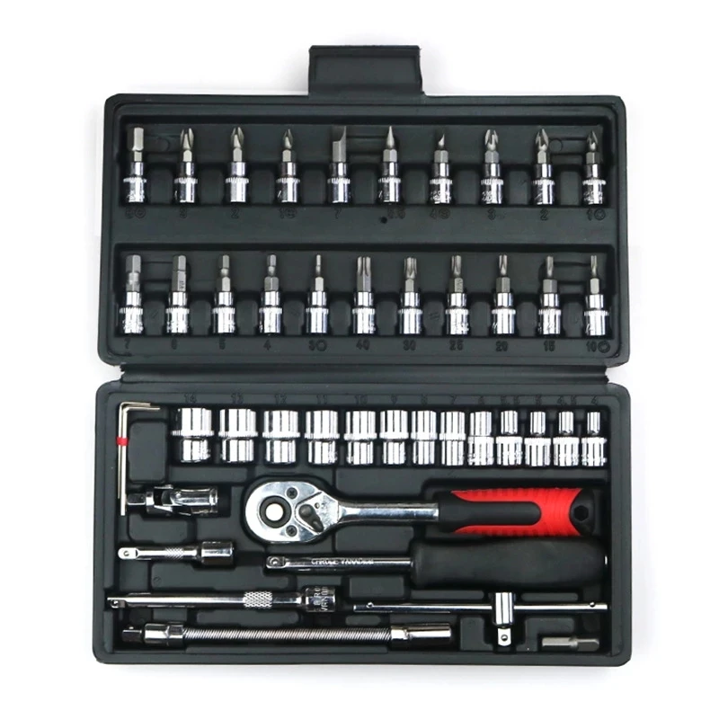 Ratchet Wheel Wrench Tool Set 46PCS Multifunctional Tool Box Socket Screwdriver Professional Complete tools
Ratchet Wheel Wrench Tool Set 46PCS Multifunctional Tool Box Socket Screwdriver Professional Complete tools