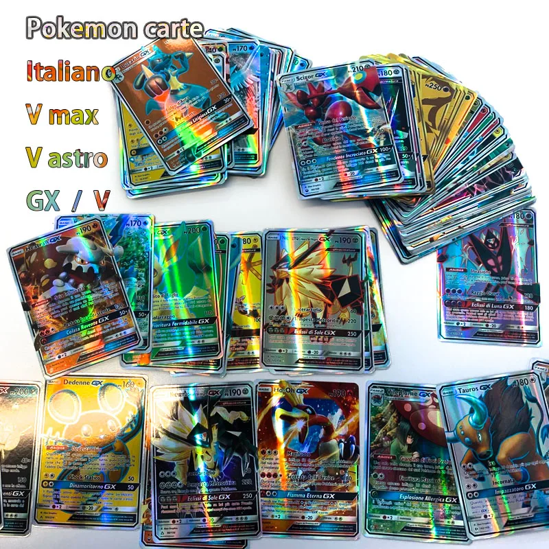 

Pokemon Cards Vstar Vmax Italy GX Trainer Energy PTCG Trading Card Board Game Collection Flash Rainbow Holographic Children Gift