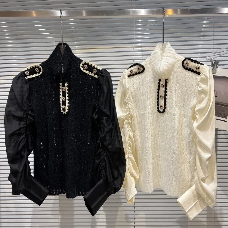 HIGH STREET Newest Fashion 2022 Designer Women's Button shoulder panel Puff Sleeve knitted Sweater Pullover
HIGH STREET Newest Fashion 2022 Designer Women's Button shoulder panel Puff Sleeve knitted Sweater Pullover