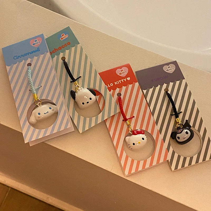 

Sanrios аниме Hello Kittys Подвеска для сотового телефона Kawaii Cinnamoroll Kuromi мультфильм водяной колокольчик сумка кулон для влюбленных девушка подарок