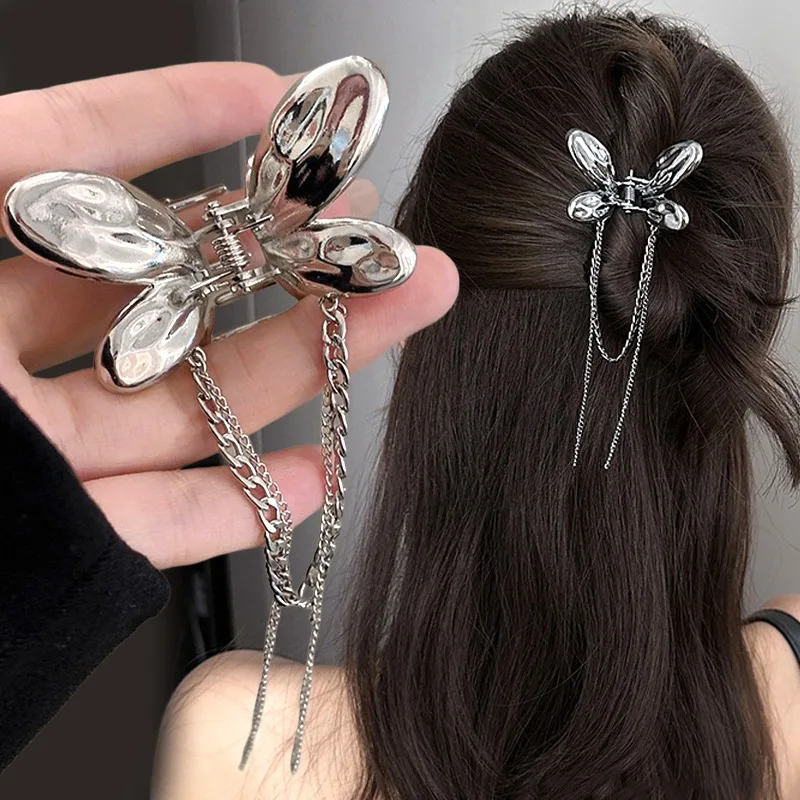 Y2K Metal Chain Butterfly Hair Claw Barrettes Ladies Small SharkClip Horsetail Hairpin Hair Accessories for Women Headwear
Y2K Metal Chain Butterfly Hair Claw Barrettes Ladies Small SharkClip Horsetail Hairpin Hair Accessories for Women Headwear