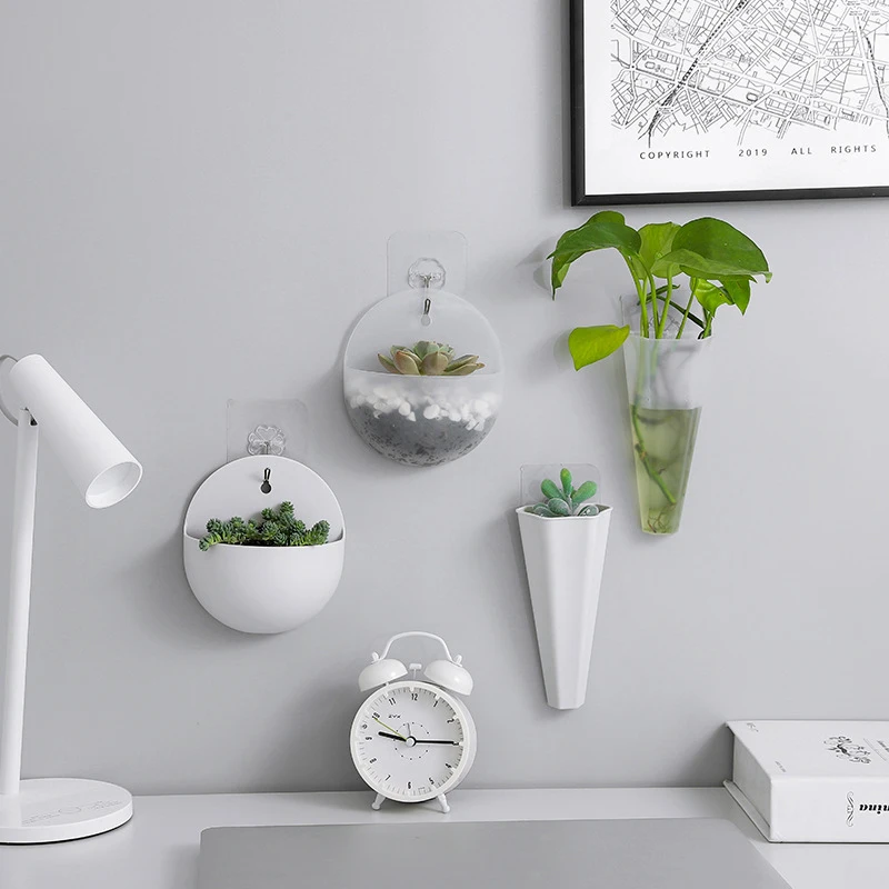 Modern Plastic Vase Wall Mounted Hanging Flower Vase Hydroponic Plant Flower Pots Decor Basket Planter Home Room Decoration
Modern Plastic Vase Wall Mounted Hanging Flower Vase Hydroponic Plant Flower Pots Decor Basket Planter Home Room Decoration