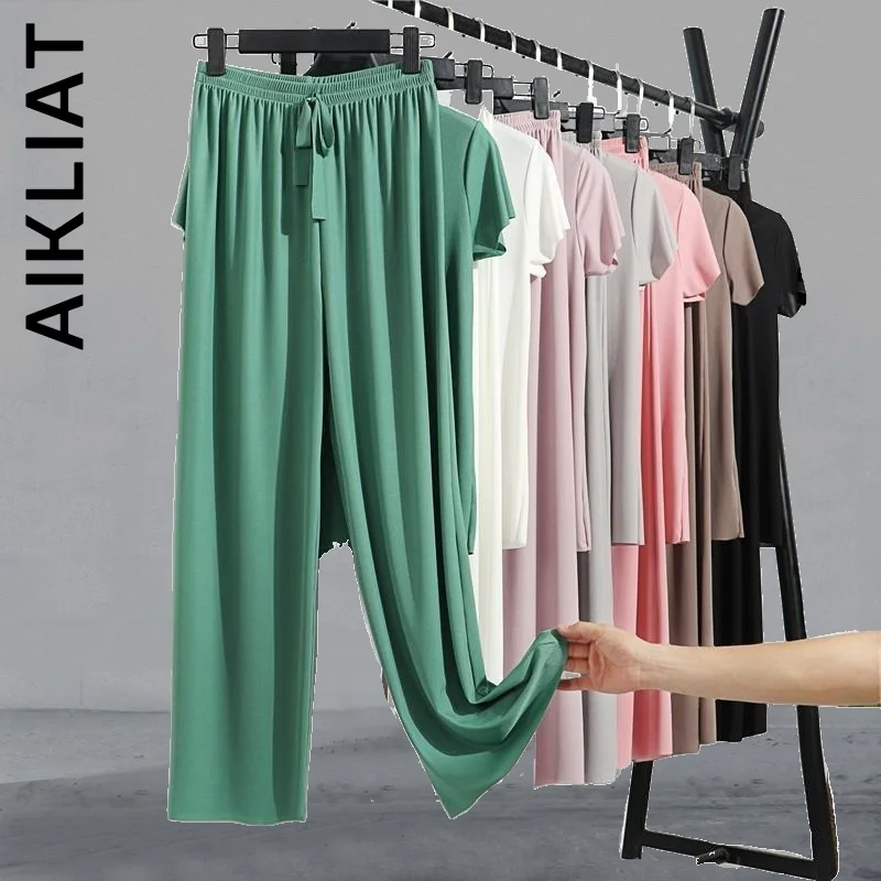 Aikliat Pajamas Summer Women Loose Homewear Suit for Women Pajamas Pants Set Lingerie Sweet Nightgown Clothes Female
Aikliat Pajamas Summer Women Loose Homewear Suit for Women Pajamas Pants Set Lingerie Sweet Nightgown Clothes Female