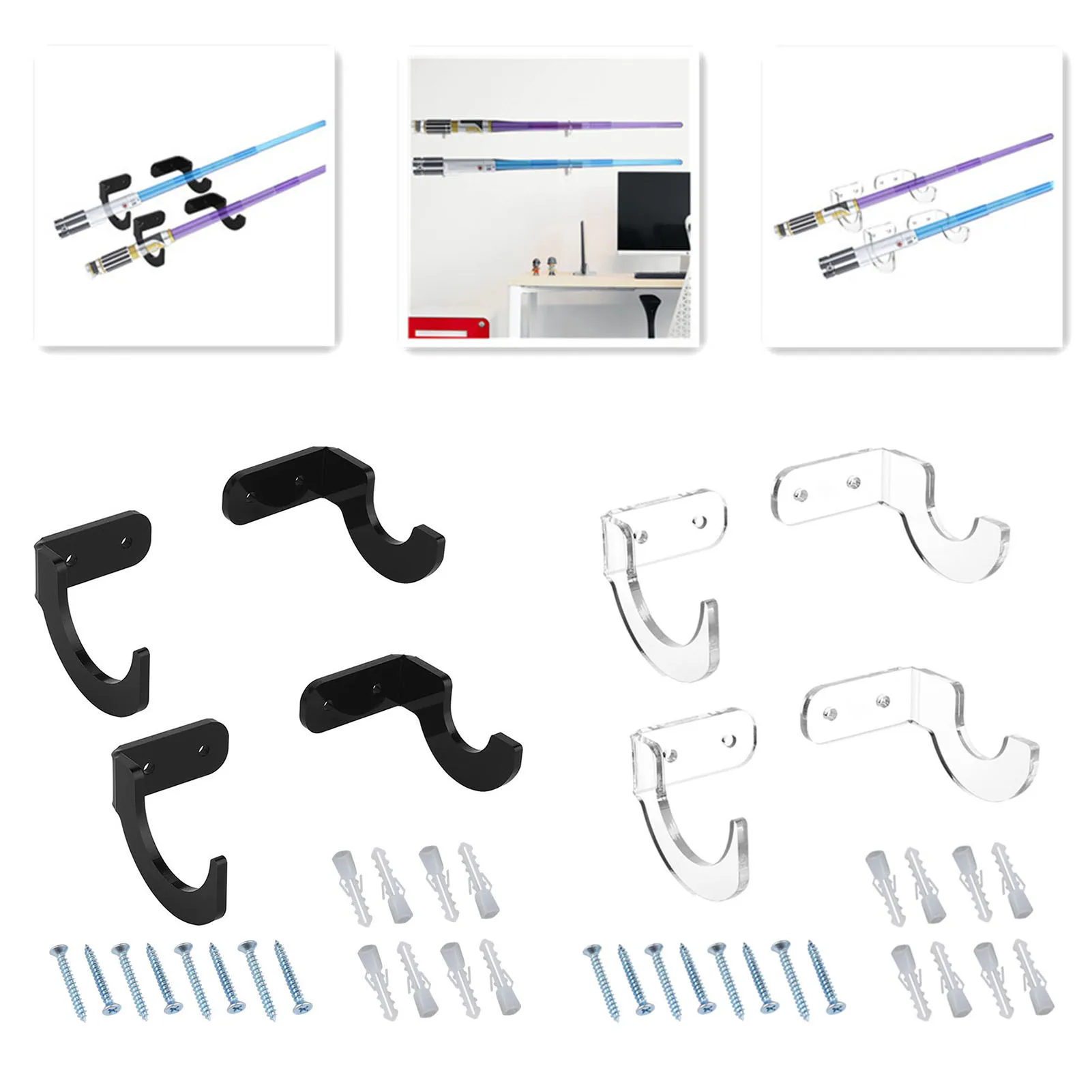 Lightsaber Wall Mount Acrylic Display Stand Holder Deluxe Pack Of 2 Light Saber Universal Clear Rack Clear Or Black Includes
Lightsaber Wall Mount Acrylic Display Stand Holder Deluxe Pack Of 2 Light Saber Universal Clear Rack Clear Or Black Includes
