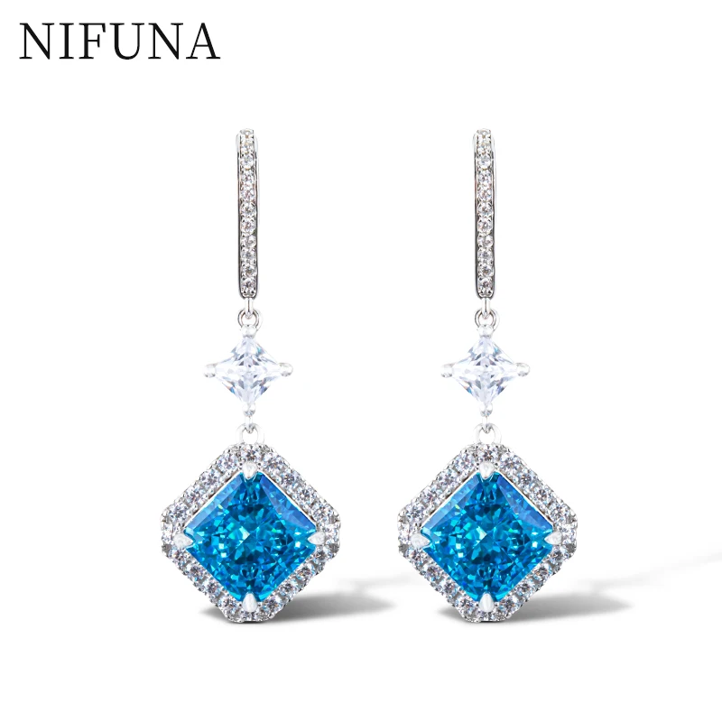 NIFUNA Real Sapphire Jewelry Drop Earring Women 925 Sterling Silver Geometric Gemstone High Carbon Diamond
NIFUNA Real Sapphire Jewelry Drop Earring Women 925 Sterling Silver Geometric Gemstone High Carbon Diamond