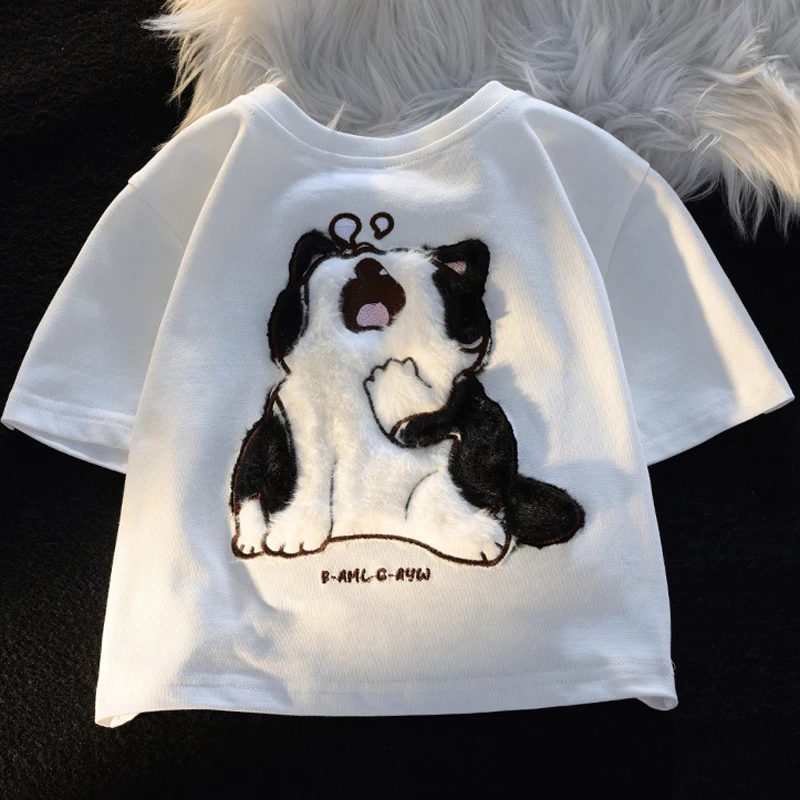 2023 Summer Crop Tops Flocking Cat T Shirt for Women New Short Sleeve Slim Cotton Cute T-shirt Y2K Streetwear Korean Fashion
2023 Summer Crop Tops Flocking Cat T Shirt for Women New Short Sleeve Slim Cotton Cute T-shirt Y2K Streetwear Korean Fashion