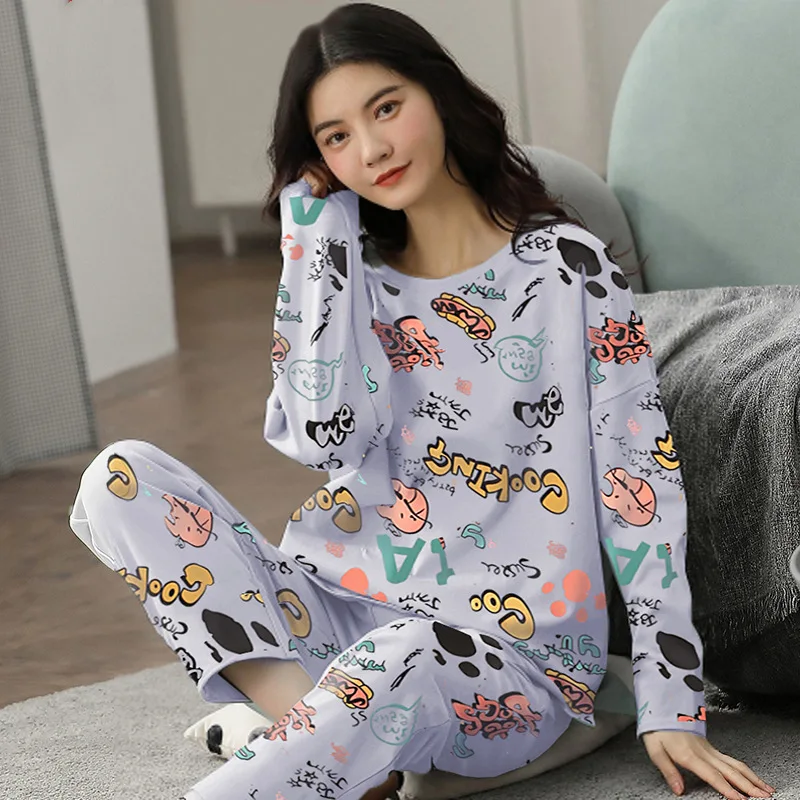 Spring Autumn 2pieces Pyjamas Set Women Tops 2023 Cotton Round Neck Girls Pajamas Sets Women Sleepwear Clothes Pijamas
Spring Autumn 2pieces Pyjamas Set Women Tops 2023 Cotton Round Neck Girls Pajamas Sets Women Sleepwear Clothes Pijamas