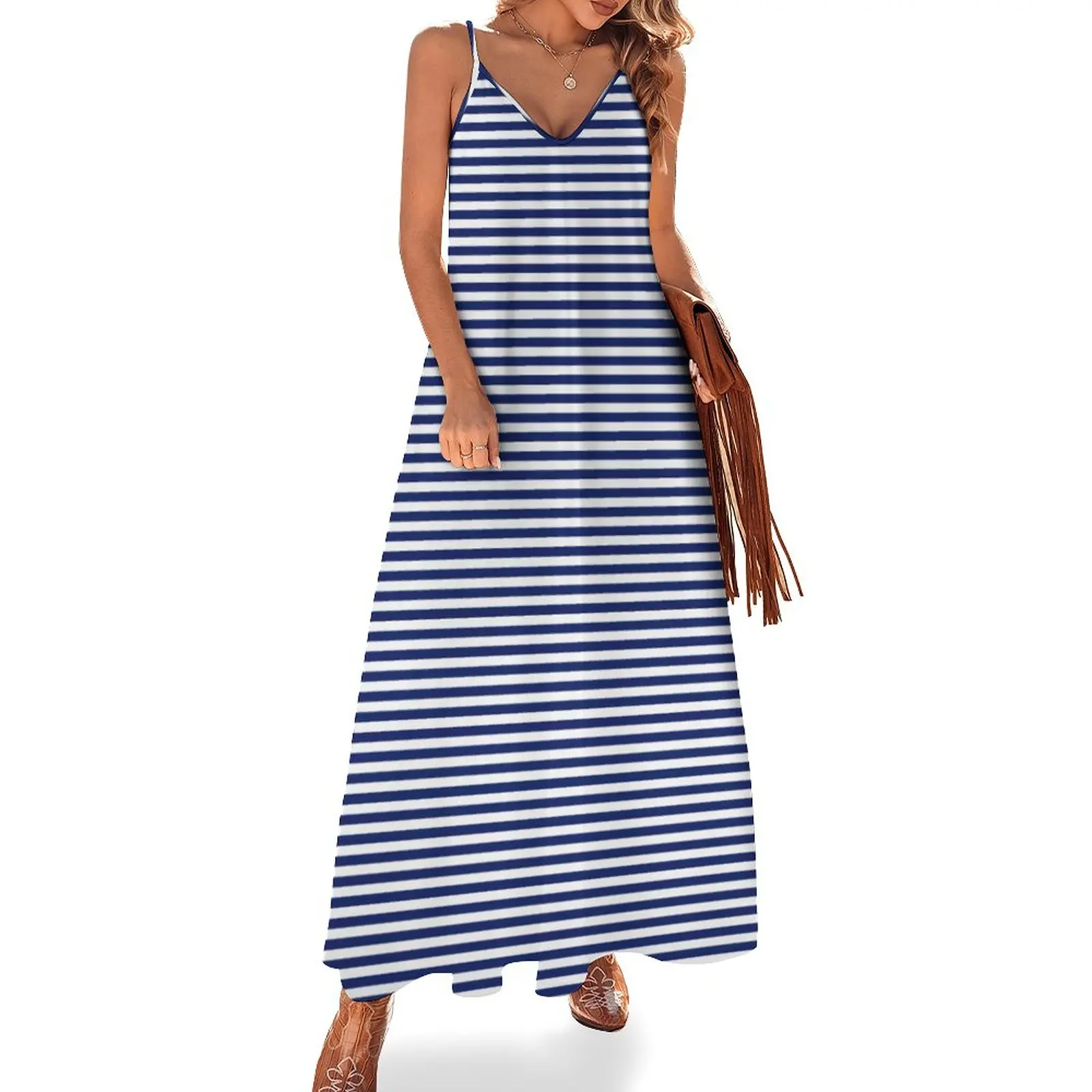 Classic Stripes Dress Navy Blue and White Sexy Maxi Dress V Neck Bohemia Long Dresses Strap Aesthetic Oversized Vestidos
Classic Stripes Dress Navy Blue and White Sexy Maxi Dress V Neck Bohemia Long Dresses Strap Aesthetic Oversized Vestidos