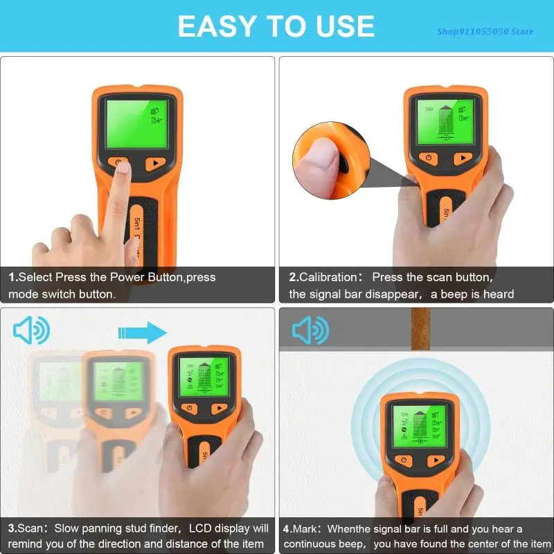 C5AB 5-in-1 Wall Stud Detector Multifunctional Handheld Electric Wall Finder Scanner for Wood AC Wire Cable Metal Detection
C5AB 5-in-1 Wall Stud Detector Multifunctional Handheld Electric Wall Finder Scanner for Wood AC Wire Cable Metal Detection