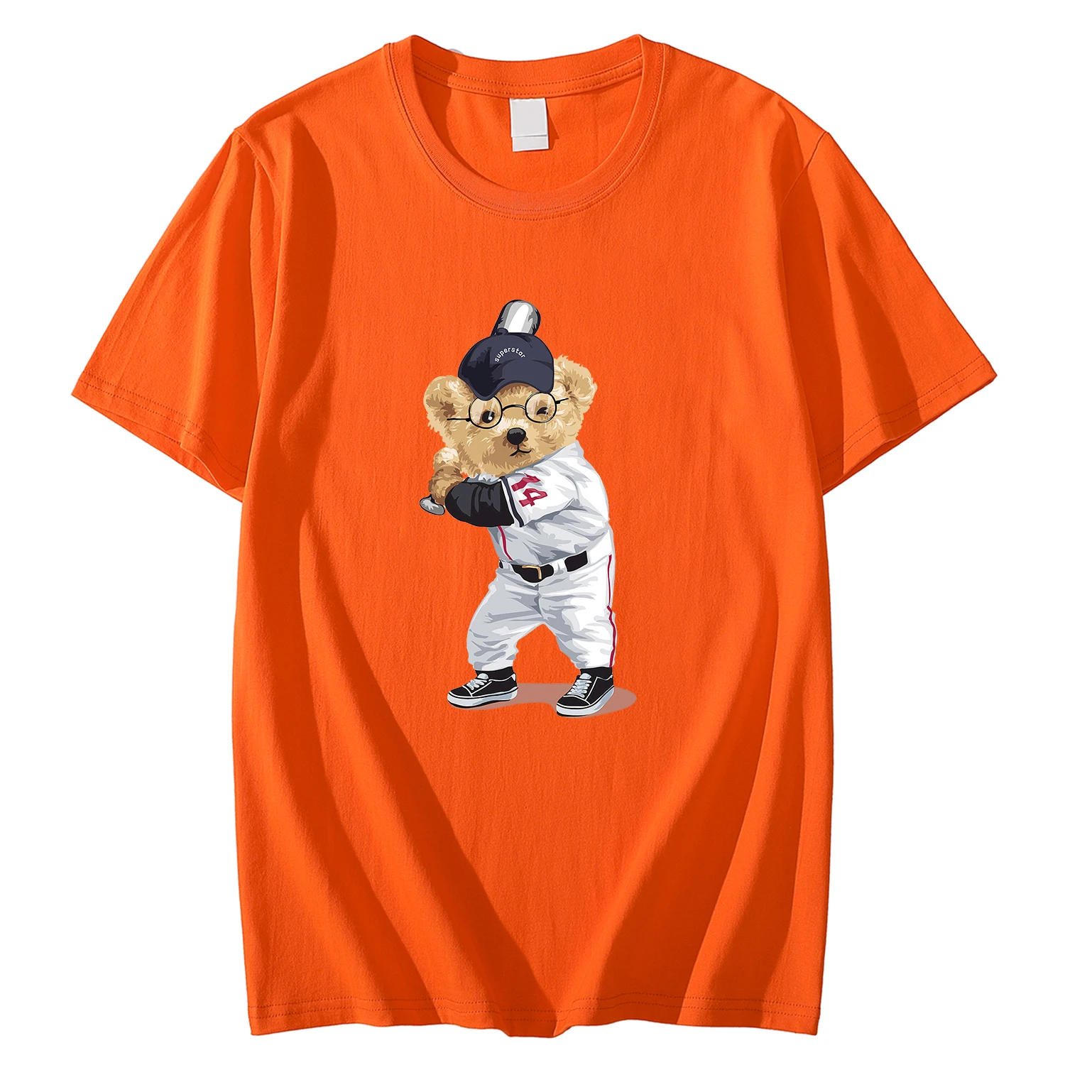 Cartoon Baseball Bear Motif Cotton T-Shirt 2023Summer Short Sleeve Men's Short Sleeve Printed Top T-Shirt Clothing Free Shipping
Cartoon Baseball Bear Motif Cotton T-Shirt 2023Summer Short Sleeve Men's Short Sleeve Printed Top T-Shirt Clothing Free Shipping