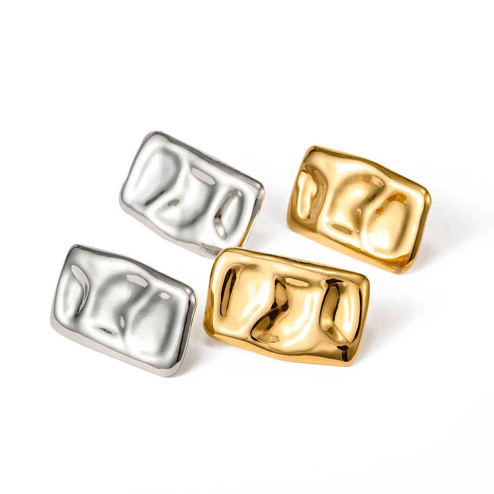 

Copper-Plated Real Gold Rectangle Earings 2023 Fashion Geometry French Eardrop For Women