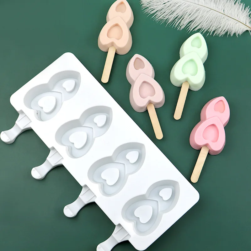 Silicone Ice Cream Mold 4 Hole Love Heart Geometric Stripes Popsicle Molds DIY Candy Chocolate Soap Jelly Moulds ice cube Tray
Silicone Ice Cream Mold 4 Hole Love Heart Geometric Stripes Popsicle Molds DIY Candy Chocolate Soap Jelly Moulds ice cube Tray