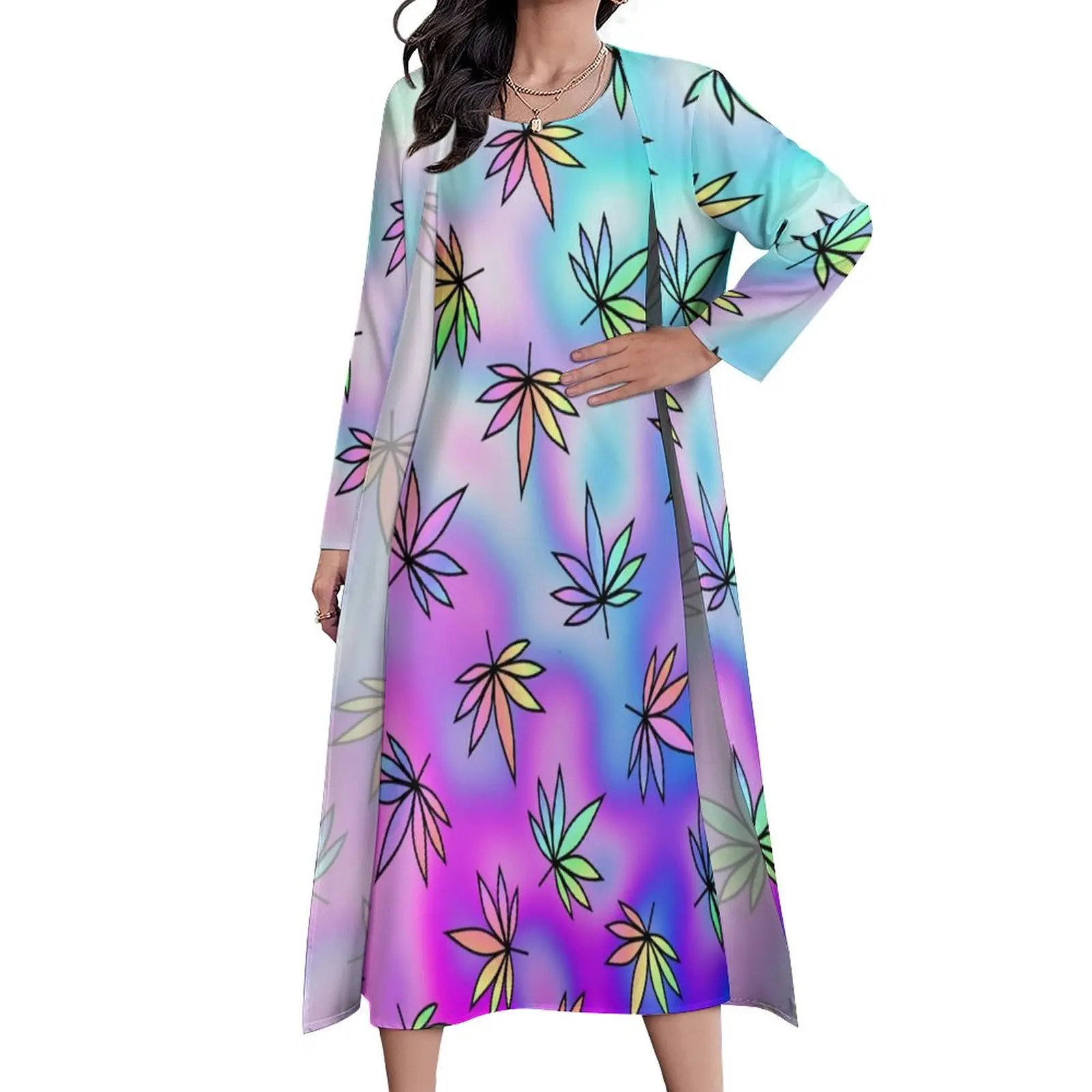 Женское винтажное платье-макси в стиле бохо, длинное пляжное платье с разноцветным принтом листьев и графическим принтом, летнее платье бол... 
Женское винтажное платье-макси в стиле бохо, длинное пляжное платье с разноцветным принтом листьев и графическим принтом, летнее платье бол...