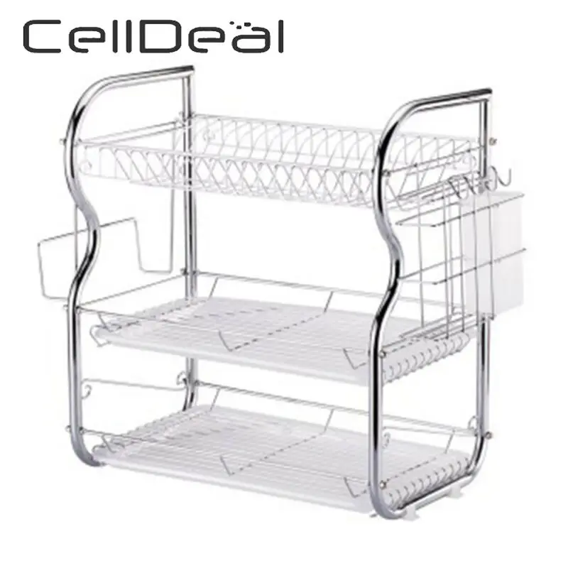 3 Layer Dish Drainer Kitchen Cutlery Cup Plates Dish Rack Sink Rack Drip Tray Storage Shelf Stainless Storage Organizer Holder
3 Layer Dish Drainer Kitchen Cutlery Cup Plates Dish Rack Sink Rack Drip Tray Storage Shelf Stainless Storage Organizer Holder