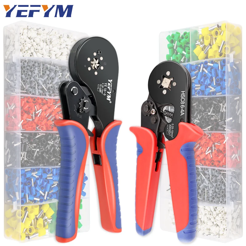 

Crimping Pliers Ferrule Sleeves Tubular Terminal Tools HSC8 6-4A/6-6A/16-6（max 0.08-16mm²）Wire Crimper Household Electrical Sets