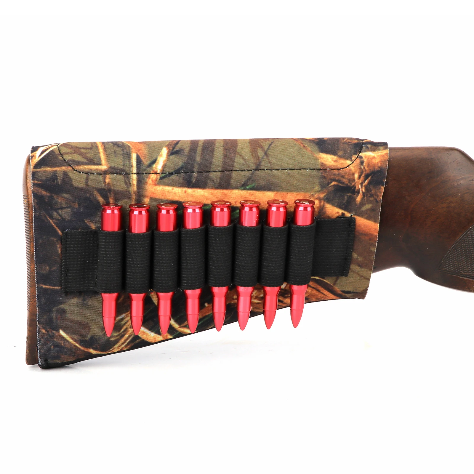 

Tourbon Hunting Accessories Rifle Cheek Rest Raiser Camo Neoprene Gun Buttstock Non-slip Cover Slip On with 3 Pads 45-70 Bullets